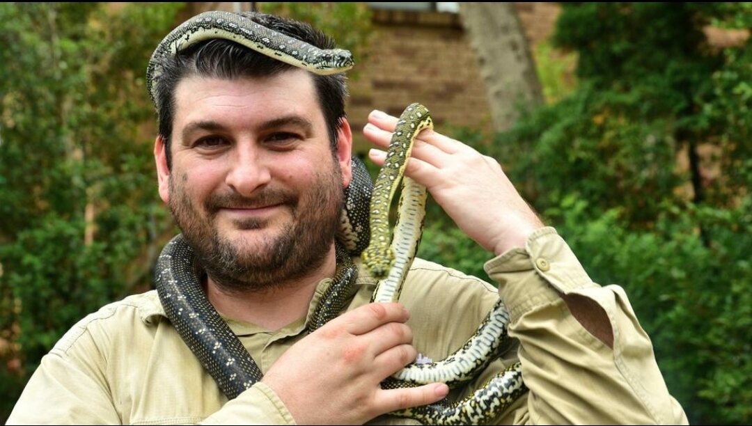 Sydney snake catcher Harley Jones pictured during his professional field work